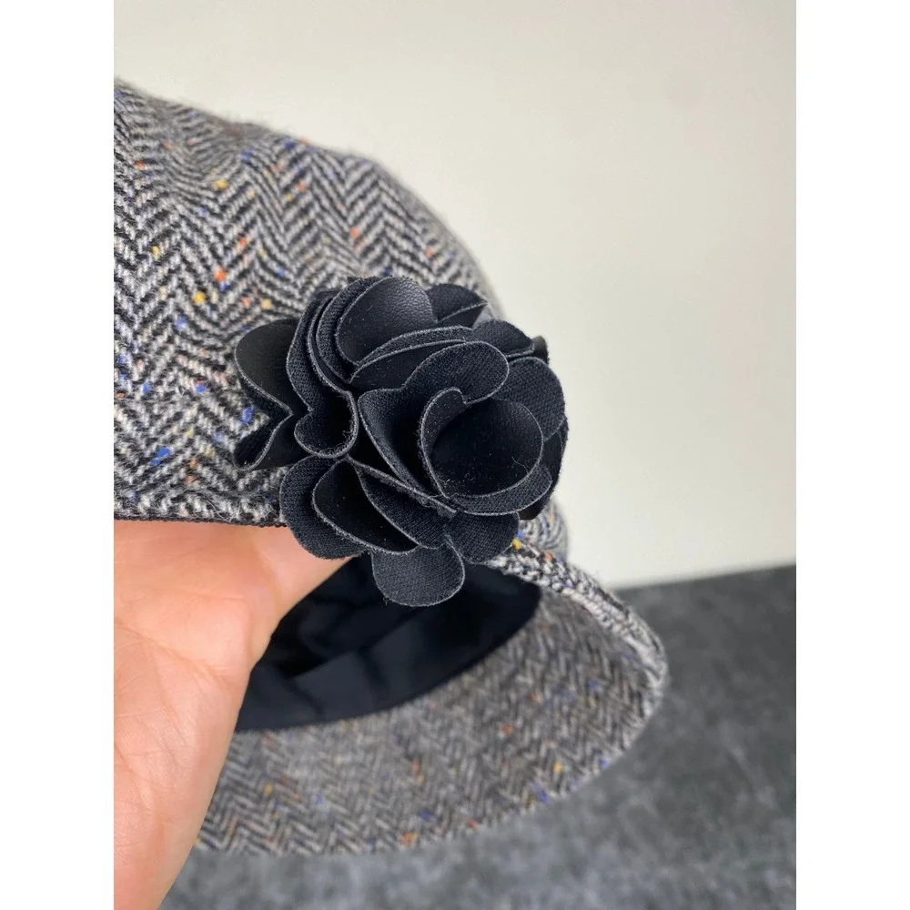 Mucros Weavers Herringbone Ireland Wool Newsboy Cap Grey